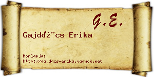 Gajdács Erika névjegykártya